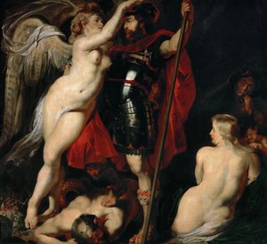 De Held van Deugd Mars, wordt gekroond door de Godin van Overwinning, ca. 1616