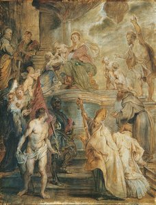 Het mystieke huwelijk van Sint-Catharina door Peter Paul Rubens