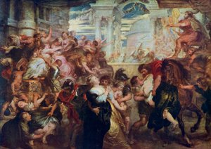De roof van de Sabijnse vrouwen, c1635-1640, 1912 door Peter Paul Rubens