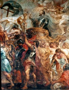 De triomfantelijke intocht van Henri IV in Parijs (Detail) door Peter Paul Rubens