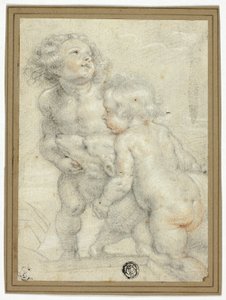 Twee Putti met Lam door Peter Paul Rubens