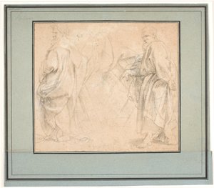 Twee studies voor St. Andreas en een studie voor een oude priester (Melchizedek?) door Peter Paul Rubens