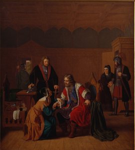 Valdemar de Grote wordt verbonden in het huis van Absalons moeder, waar hij toevlucht heeft gezocht na de aanval in Roskilde door Peter Raadsig