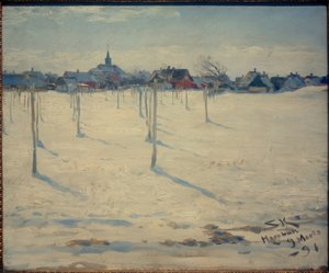 Hornbaek in de winter door Peder Severin Krøyer