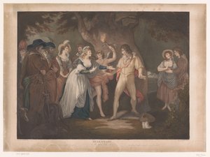 Rosalind verrast Orlando in het bos