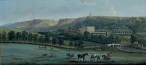 Een uitzicht op Chatsworth vanuit het zuidwesten