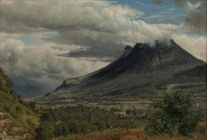 Het Granier-massief, uitzicht vanaf de Cluse de Chambéry 1850 door Peter Vilhelm Carl Kyhn