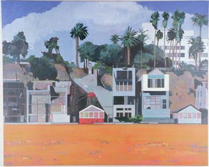 Huizen onder de klif, Santa Monica, VS, 2002 (olieverf op linnen)