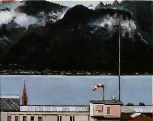Meer van Genève, 2008 (olieverf op doek) door Peter Wilson