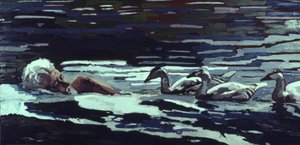 De rivier: Conrad Lorenz met Goslings door Peter Wilson
