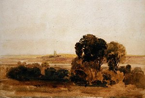 Op de rivier Trent door Peter de Wint