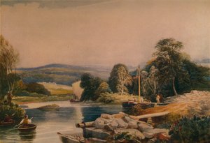 Aan de Teify, Cardiganshire, 19e eeuw, 1935 door Peter de Wint