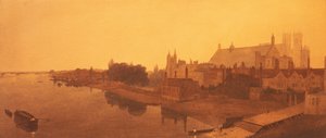 Westminster Abbey en Hall en Oude Parlementsgebouwen door Peter de Wint