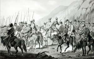 Verschillende stammen van Russische Kozakken in marsorde, 1813 door Peter von Hess