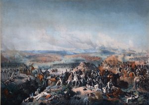 De Slag bij Borodino op 26 augustus 1812, eerste kwart van de 19e eeuw door Peter von Hess