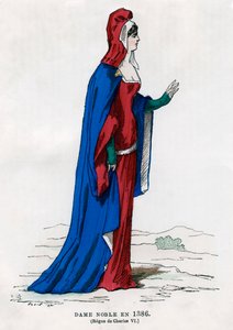 Adellijke vrouw uit de tijd van Karel VI van Frankrijk, 1386 door Petit