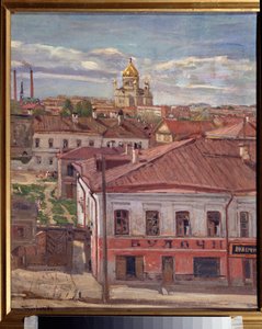 Uitzicht op Moskou. Schilderij van Pyotr Ivanovich Petrovichev door Petr Ivanovic Petrovichev