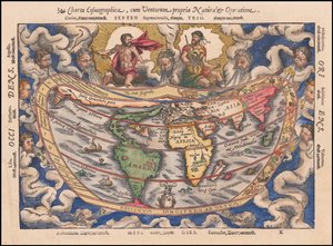 1544 kaart - Charta Cosmographica, Cum Ventorum Propria Natura et Operatione