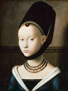 Portret van jong meisje door Petrus Christus