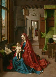 Maagd en kind in een huiselijke omgeving door Petrus Christus