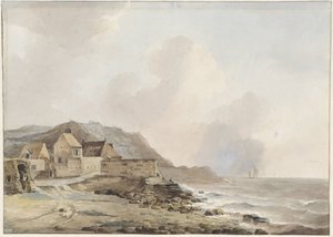 Gezicht op de kust bij Boulogne-sur-Mer