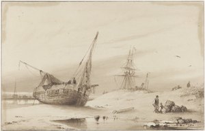 Schepen op het strand