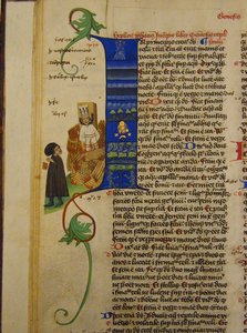 De verbranding van John Hus uit de Martinitz Bijbel door Petrus de Mladoniovicz,