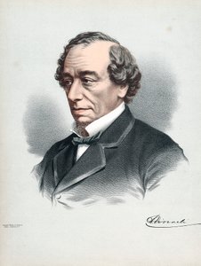 Benjamin Disraeli, 1e Graaf van Beaconsfield 1804-1881, Britse conservatieve staatsman, ca. 1880 door Petter and Galpin Cassell