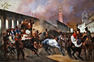 Een huwelijksstoet in Sevilla
