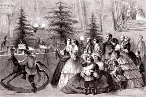 Kerstmis in Sint-Petersburg, Rusland. 1861 (gravure) door Pharamond Blanchard