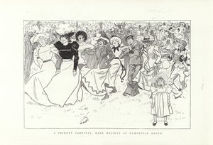 Een Cockney Carnaval, bank holiday op Hampstead Heath door Phil May