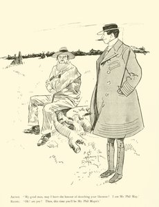 Cartoon door Phil May, uit de jaren 1890 door Phil May