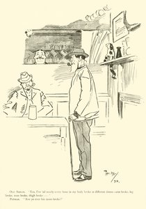 Cartoon door Phil May, uit de jaren 1890