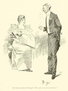 Cartoon door Phil May, uit de jaren 1890 door Phil May