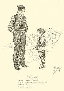 Cartoon door Phil May, uit de jaren 1890 door Phil May