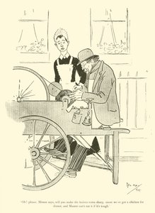 Cartoon door Phil May, uit de jaren 1890 door Phil May