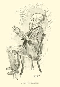 Cartoon door Phil May, uit de jaren 1890 (litho) door Phil May
