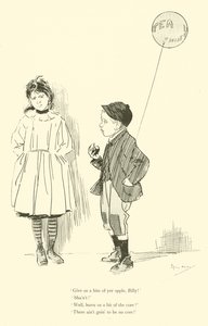 Cartoon door Phil May, uit de jaren 1890 door Phil May