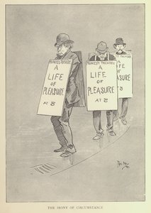 Cartoon door Phil May, uit de jaren 1890 door Phil May