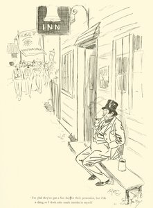 Cartoon door Phil May, uit de jaren 1890 door Phil May