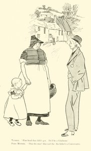Cartoon door Phil May, uit de jaren 1890 door Phil May