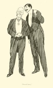 Cartoon door Phil May, uit de jaren 1890 (litho) door Phil May