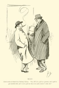 Cartoon door Phil May, uit de jaren 1890 (litho) door Phil May