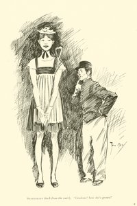 Cartoon door Phil May, uit de jaren 1890 (litho) door Phil May