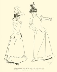 Cartoon door Phil May, uit de jaren 1890 (litho) door Phil May