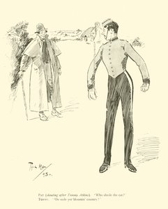 Cartoon door Phil May, uit de jaren 1890 (litho) door Phil May