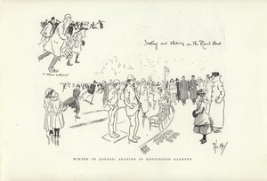 Winter in Londen, schaatsen in Kensington Gardens door Phil May