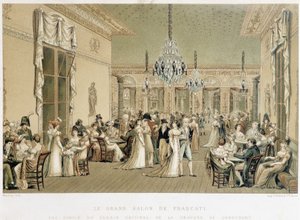 De Grand Salon van café Frascati in Parijs. Lithografie door Philibert-Louis Debucourt (1755-1832) door Philibert Louis Debucourt