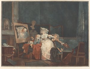 De twee kussen door Philibert Louis Debucourt