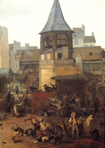 Feestelijkheden gegeven door de stad Parijs op 21/01/1782 ter gelegenheid van de geboorte van de Dauphin Louis Joseph van Frankrijk (1781-1789) (detail) door Philibert Louis Debucourt